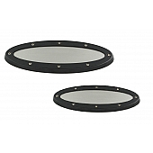All Sales Emblem - Ford Oval Race Style Black Aluminum - 53903