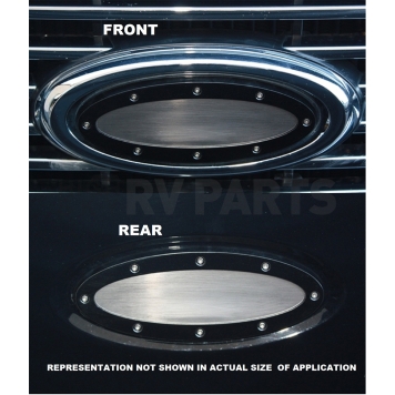All Sales Emblem - Ford Oval Race Style Black Aluminum - 53903-1