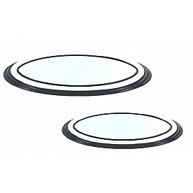 All Sales Emblem - Ford Oval Step Style Silver Aluminum - 53904