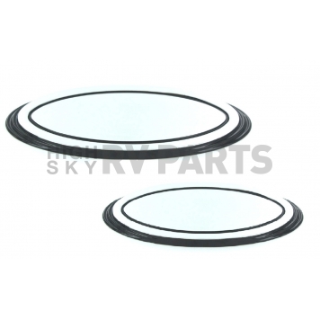 All Sales Emblem - Ford Oval Step Style Silver Aluminum - 53904