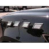 TFP (International Trim) Fender Vent - Silver ABS Plastic Chrome Plated Set Of 8 - 10127UP