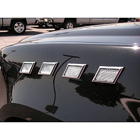 TFP (International Trim) Fender Vent - Silver ABS Plastic Chrome Plated Set Of 8 - 10127UP