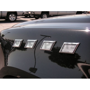 TFP (International Trim) Fender Vent - Silver ABS Plastic Chrome Plated Set Of 8 - 10127UP