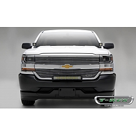 T-Rex Truck Products Grille Insert - Horizontal Bar Rectangular Polished Aluminum - 6211270