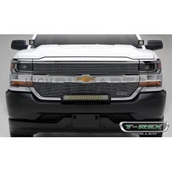 T-Rex Truck Products Grille Insert - Horizontal Bar Rectangular Polished Aluminum - 6211270-1