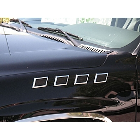 TFP (International Trim) Fender Vent - Silver ABS Plastic Chrome Plated Set Of 8 - 10197UP
