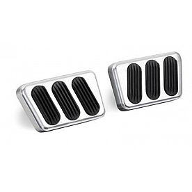 Lokar Performance Brake And Clutch Pedal Pad Set - Aluminum Natural - BAG6121