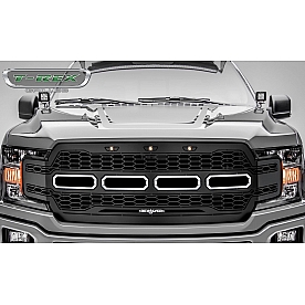 T-Rex Truck Products Grille Insert - Laser Cut Web Pattern Rectangular Black Powder Coated Steel - 6515851