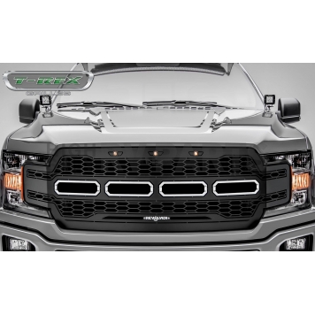 T-Rex Truck Products Grille Insert - Laser Cut Web Pattern Rectangular Black Powder Coated Steel - 6515851