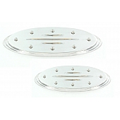 All Sales Emblem - Ford Oval Step Style Ball Milled With Rivets Silver Aluminum - 55506