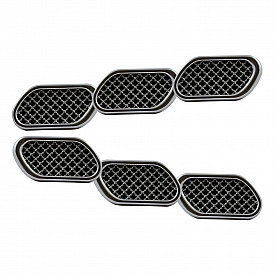 Pilot Automotive Fender Vent - Silver ABS Plastic Chrome Plated Set Of 6 - CZ256