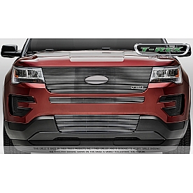 T-Rex Truck Products Grille Insert - Horizontal Bar Rectangular Polished Aluminum - 6216640