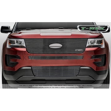 T-Rex Truck Products Grille Insert - Horizontal Bar Rectangular Polished Aluminum - 6216640