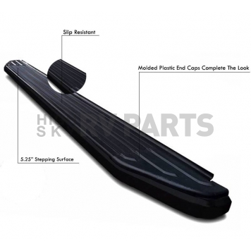 Black Horse Offroad Running Board Aluminum Stationary Black - PRG769BK-3