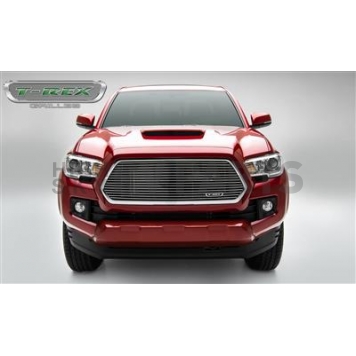 T-Rex Truck Products Grille Insert - Horizontal Bar Hexagonal Polished Aluminum - 6219420