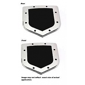 All Sales Emblem - Dodge Shield Step Style Silver With Black Center Aluminum - 43302