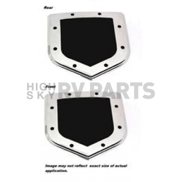 All Sales Emblem - Dodge Shield Step Style Silver With Black Center Aluminum - 43302