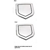 All Sales Emblem - Dodge Shield Step Style Riveted Silver/ Black Aluminum - 43303
