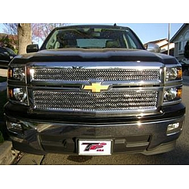 TFP (International Trim) Grille Insert - Mesh Rectangular ABS Plastic Chrome Plated - 68076GI