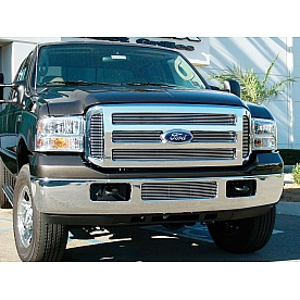 T-Rex Truck Products Grille Insert - Horizontal Bar Rectangular Polished Aluminum - 21561