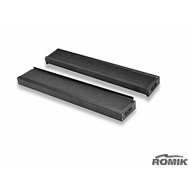 Romik USA Running Board Black Anodized Aluminum Stationary - 91382319