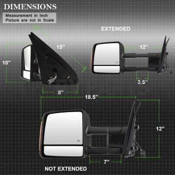 Xtune Exterior Towing Mirror Electric Rectangular Single - 9937606-8