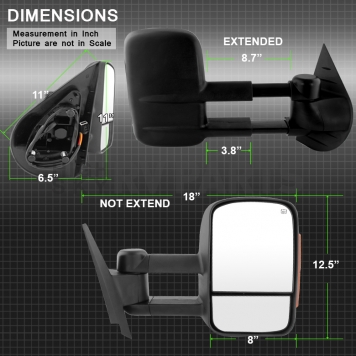 Xtune Exterior Towing Mirror Manual Rectangular Single - 9933059-3