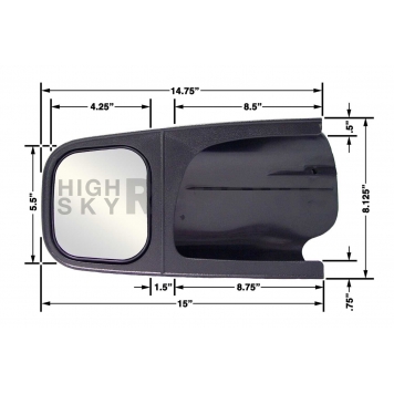 CIPA USA Exterior Towing Mirror Manual Rectangular Single - 11902-1