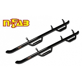 N-Fab Nerf Bar - Truck Wheel to Wheel Black Matte Textured Powder Coated Steel Round - N16100CC6T