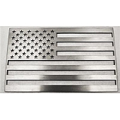 American Car Craft Emblem - American Flag Silver Stainless Steel - 142029