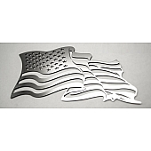 American Car Craft Emblem - Flowing American Flag  Stainless Steel - 142046