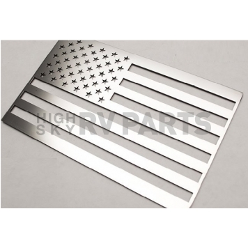 American Car Craft Emblem - American Flag Silver Stainless Steel - 142017