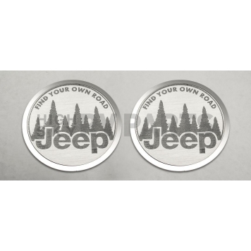 American Car Craft Emblem - Jeep FIND YOUR OWN ROAD  Stainless Steel - 142014