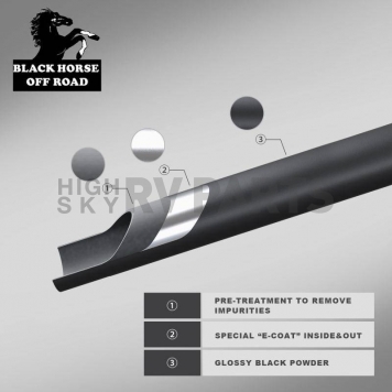 Black Horse Offroad Grille Guard 1-1/2 Inch Black Powder Coated Steel - 17DG111MA-4