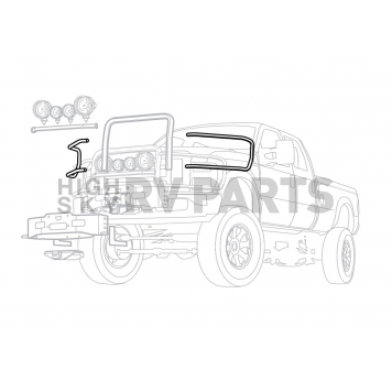 Warn Brush Guard Tubular Powder Coated Black Steel - 66405-1