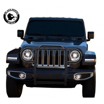 Black Horse Offroad Grille Guard 1-1/2 Inch Black Powder Coated Steel - 17JPJLMA-1