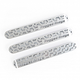 Rugged Ridge Exterior Door Handle Cover - Silver Aluminum Brushed - 1331150