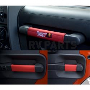 Rugged Ridge Interior Door Handle Cover - Red Neoprene - 1330555