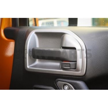 Rugged Ridge Interior Door Handle Cover - Silver Plastic - 1115220