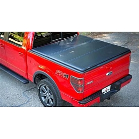 Leer Tonneau Cover Hard Folding Black Matte Powder Coated Aluminum - 132845