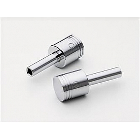 Mr. Gasket Door Lock Knob - Matte Plastic Silver Set Of 2 - 6885G