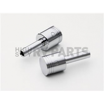Mr. Gasket Door Lock Knob - Matte Plastic Silver Set Of 2 - 6885G