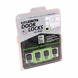 Black Mountain Door Lock Knob - Anti-Theft  Steel Silver Set Of 4 - DRLOCK4DR