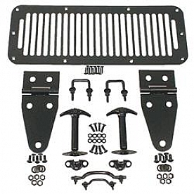 Rugged Ridge Hood Appearance Set Black Powder Coated Stainless Steel - 1120101