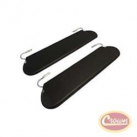 Crown Automotive Sun Visor - Matte Vinyl Black Set Of 2 With Brackets - RT54001