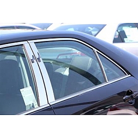 TFP (International Trim) Body Pillar Cover - Polished Stainless Steel Silver Set of 6 - 82433