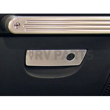 DV8 Offroad Glove Box Door Handle Cover - Brushed Stamped Aluminum  - JP180001AL-1