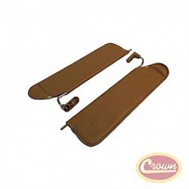 Crown Automotive Sun Visor - Matte Vinyl Spice Set Of 2 With Brackets - RT52003