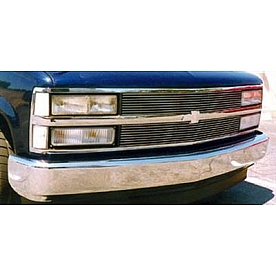 T-Rex Truck Products Grille Insert - Horizontal Bar Rectangular Polished Aluminum - 20030