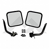 Crown Automotive Exterior Mirror Manual Black Square Set Of 2 - RT30002